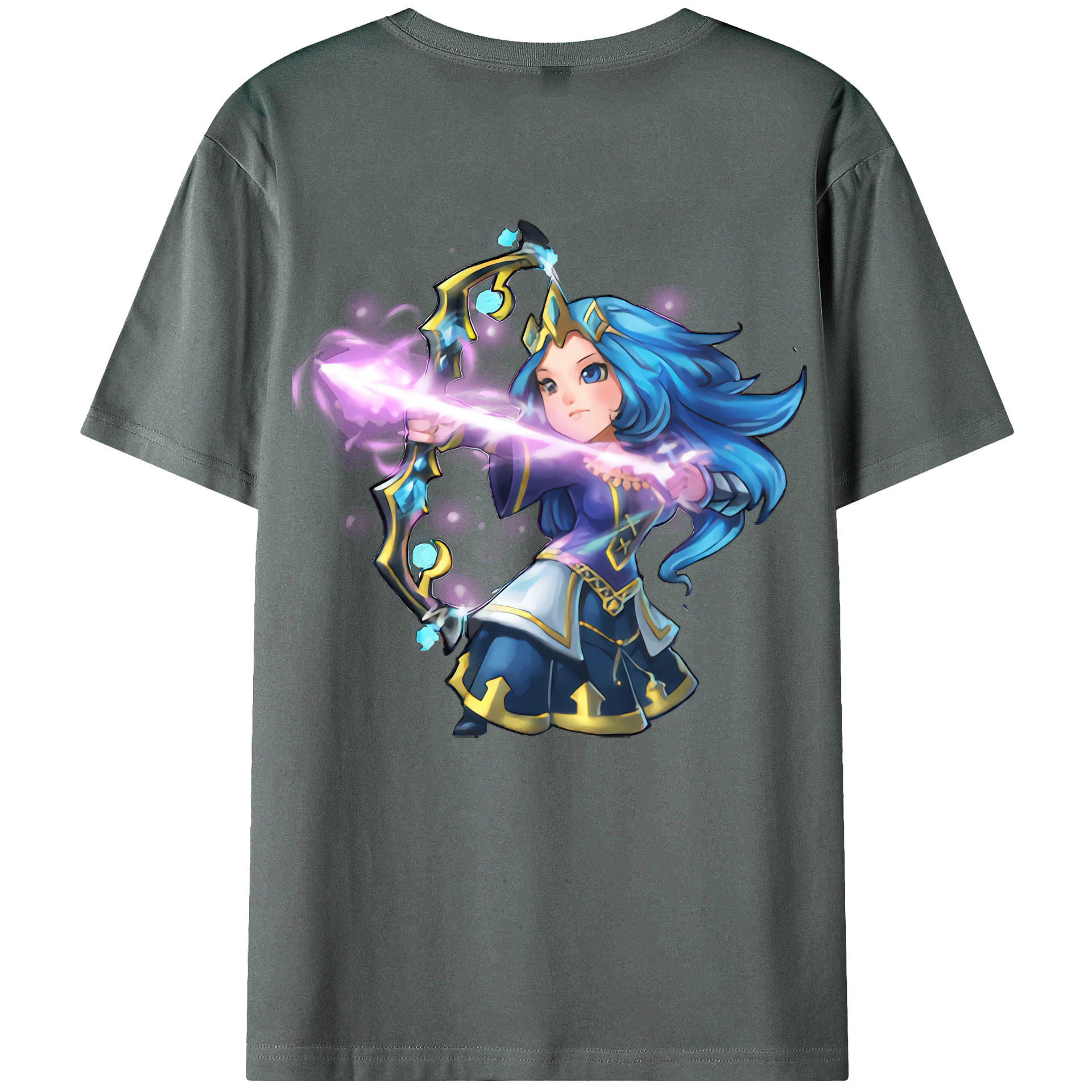 （画像用） リーグ・オブ・レジェンド League of Legends LOL 綿100％ メンズ半袖Tシャツ（バックプリント） 通気性